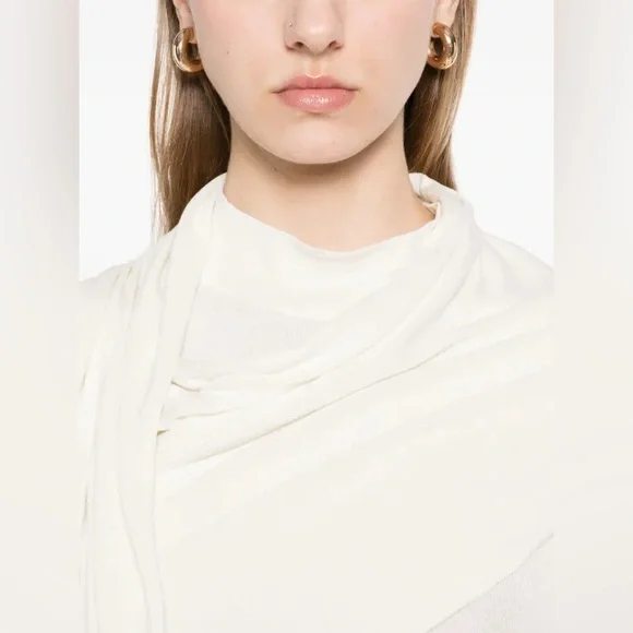 Aya Muse NWT White Long Sleeve scarf Dress - Picture 5 of 5